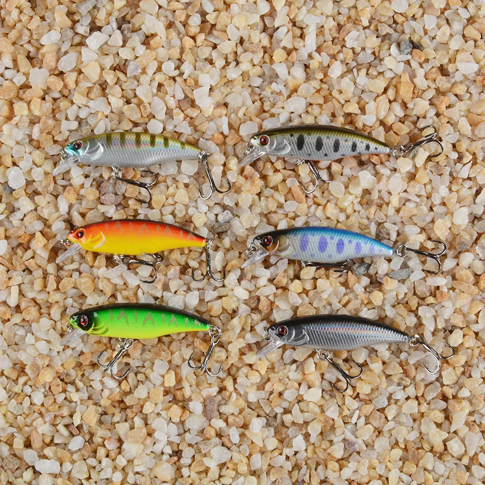 Señuelos de Pesca de pececillos de 1 piezas, Wobblers, 53mm/4,5g, cebo duro de piscardo, perca japonesa, salmón, trucha, lubina