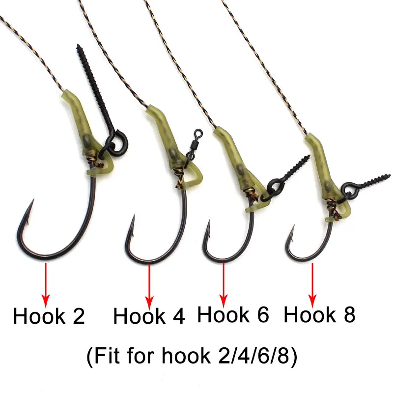 Accesorios de pesca de carpa, aparejo D kickers, ganchos de línea, manga anti antienredos para el cabello, equipo final, 30 Uds. - imagen 4