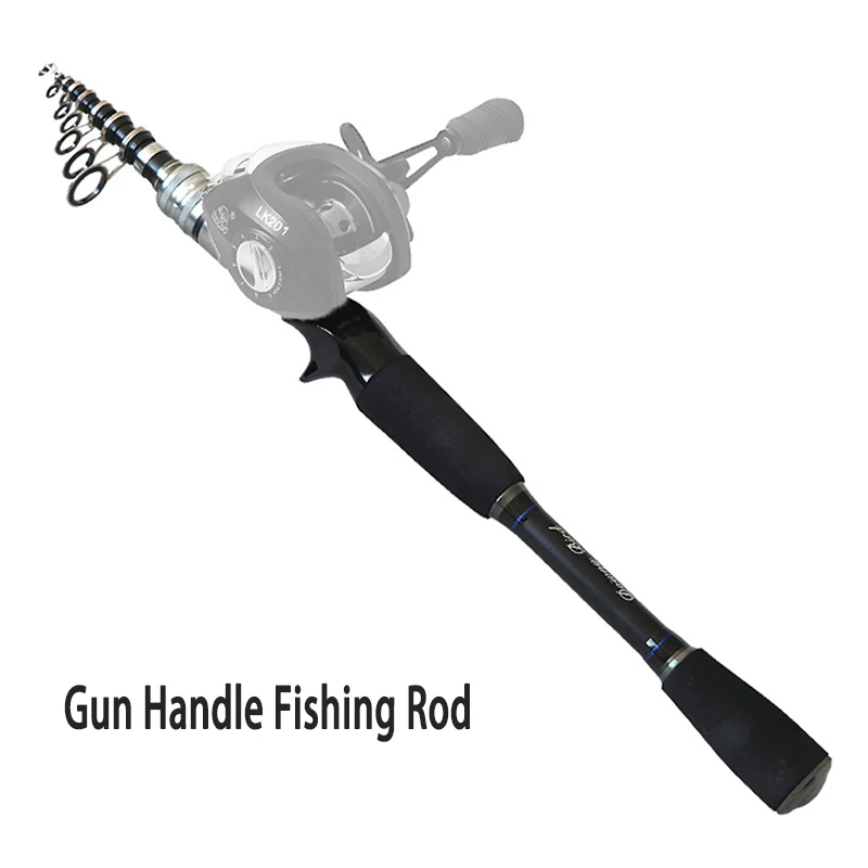 Caña retráctil Luya con mango recto, mango de pistola para todas las aguas, portátil, de fundición larga de carbono, equipo de aparejos de pesca X617G - imagen 3