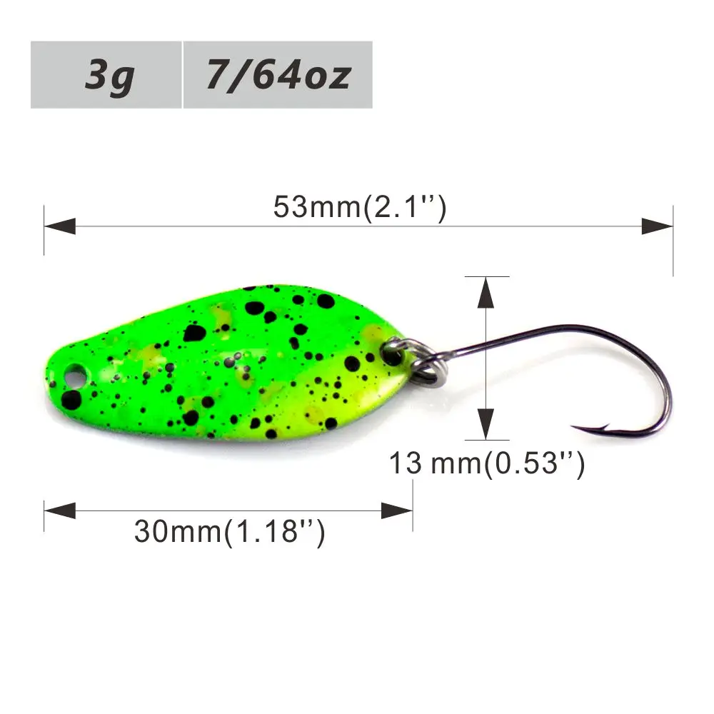 Countbass 6 uds cuchara de fundición con un solo anzuelo coreano, tamaño 30x13,5mm, 3g 7/64oz Señuelos de pesca de lubina, trucha y salmón - imagen 3