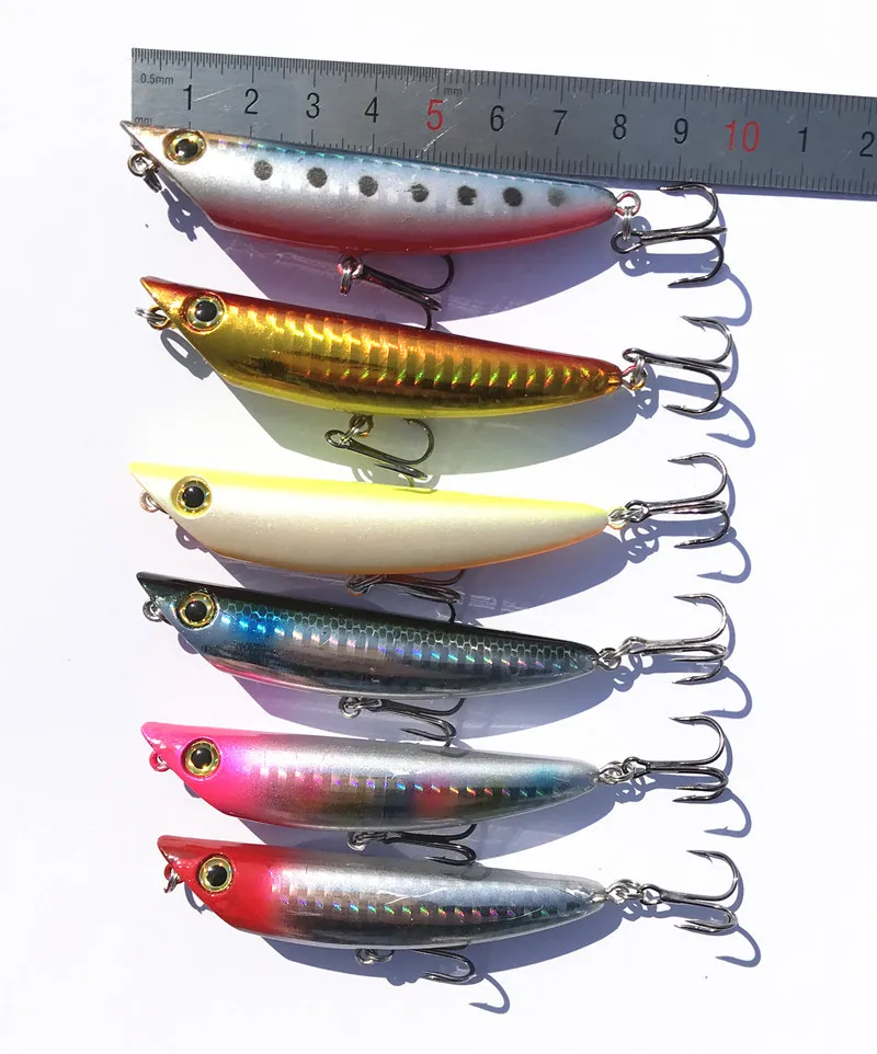 Señuelo de pesca en Zigzag para perro, señuelo de lápiz artístico, cebo duro de 9g/9cm, anzuelos triples, 1 pieza, venta - imagen 3