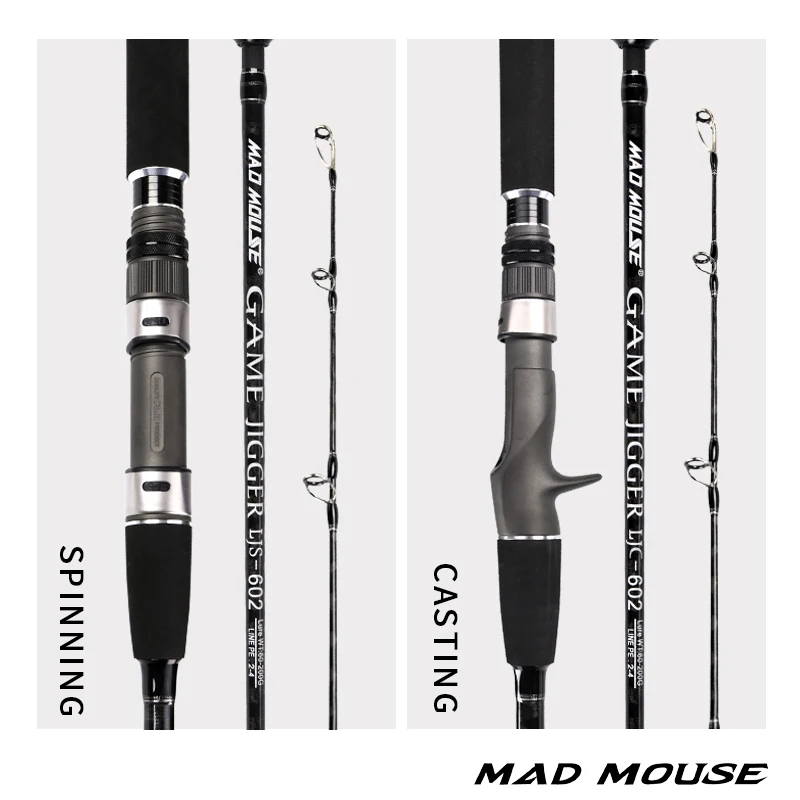 MADMOUSE Japón piezas completas Fuji Jigging Rod juego JIGGGER 1,8 M PE 2-4 JIG 60-200G 20 kg caña de barco caña de pescar en el océano Slatwater - imagen 2