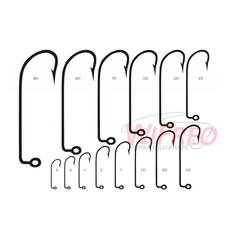 O'shauck-anzuelo de 90 grados para pesca en el agua, anzuelos de gusano de vástago largo, plantilla de púas de acero al carbono, 100 unidades - imagen 2