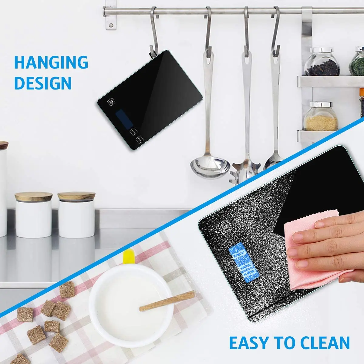 Báscula cocina digital alta precisión vidrio templado resistente agua - imagen 5