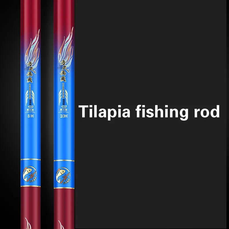 Caña De pescar con mosca superdura 8H 10H, caña De pescar De Tilapia De alto carbono, Olta De mano, aparejos De Pesca De Pit negro - imagen 3