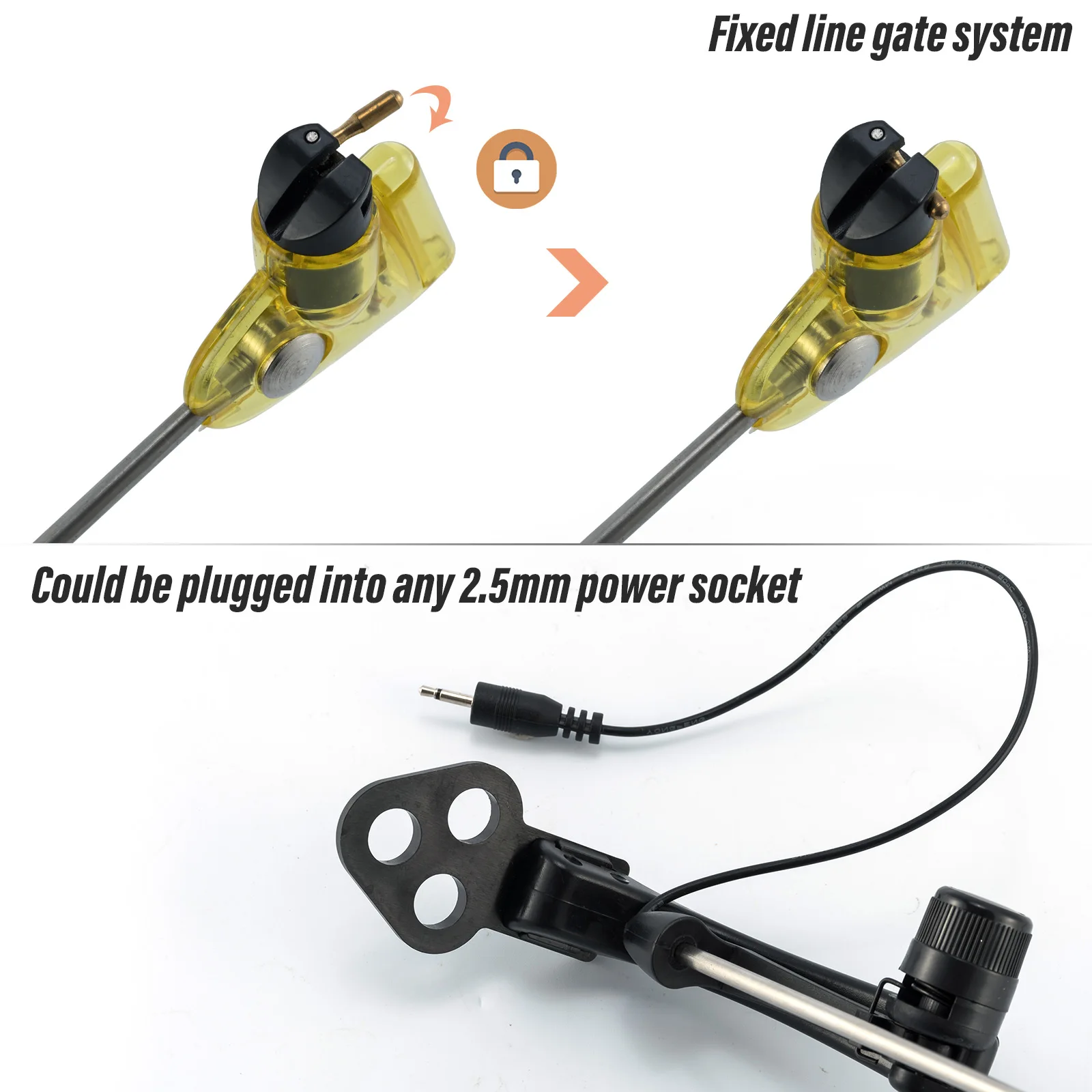 Alarma de mordida para pesca de carpa, indicador de mordida iluminado con LED, colgadores, componentes de cadena, con caja, 4 piezas - imagen 3