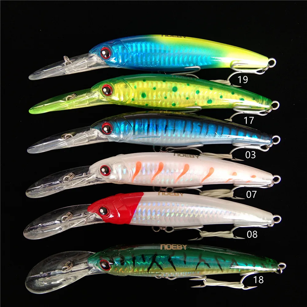 NOEBY 2 uds 16cm 74,7g 12cm 30g 14cm 50g señuelo de pesca de curricán Wobbler productos de pececillo cebo duro aparejos de pesca alimentadores de hundimiento lento - imagen 2