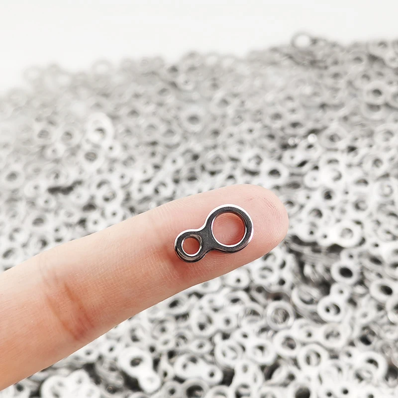 Plantilla giratoria de pesca plana de acero inoxidable, 10 unids/bolsa, 8 tipos de anillo sólido, accesorios de anillos de pesca de alta resistencia - imagen 5