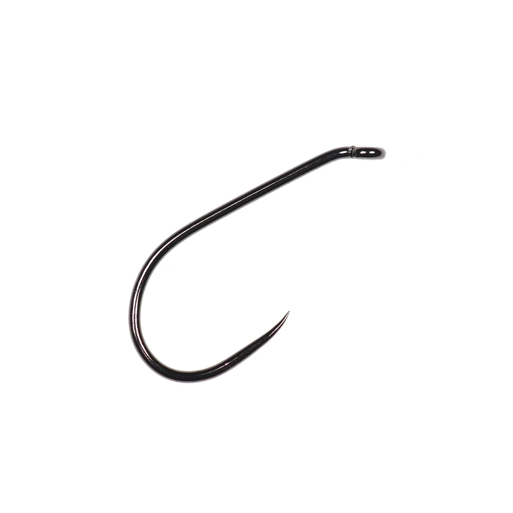 Bimoo-gancho de mosca seca sin púas, Material forjado con acabado de níquel negro, tamaños 8, 10, 12, 14, 16, 18, 20, 2 huecos anchos, 20 unidades - imagen 5