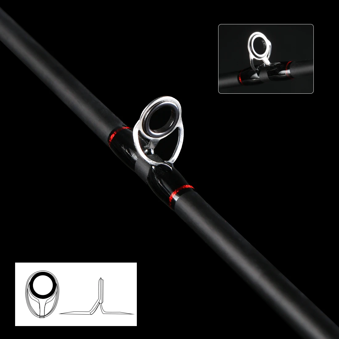 SeaKnight-caña de pescar con señuelo serie Warg, guía K de cerámica, 1,8 M, 1,98 M, 2,1 M, 2,4 M, fundición, 2 secciones, caña de carbono dura de 1,5-45g - imagen 2