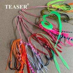 TEASER Kabura Jigging Madai Assist Hooks Tai Rubbers faldas de silicona filamentos cintas diferentes colores deslizantes Jigs Tails Sinker