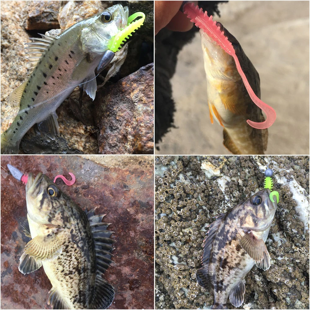 Señuelo de pesca flotante, cebo suave de 12 piezas, 50mm, 0,4g, señuelo de trucha, señuelo de roca, Wobblers, Swimbait, señuelo de pesca Ajing - imagen 5