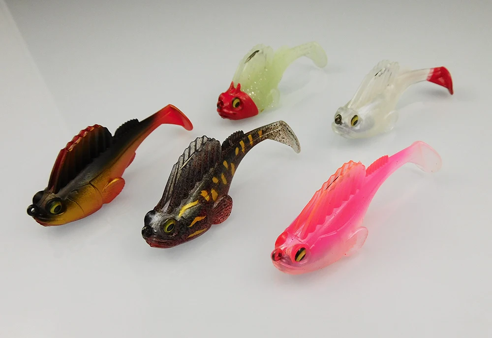 ESFISHING Señuelos de Pesca nuevo señuelo de alta calidad planos de marea 3 en 2 uds cebo suave para aparejos de pesca peso anzuelo afilado saltar Shad