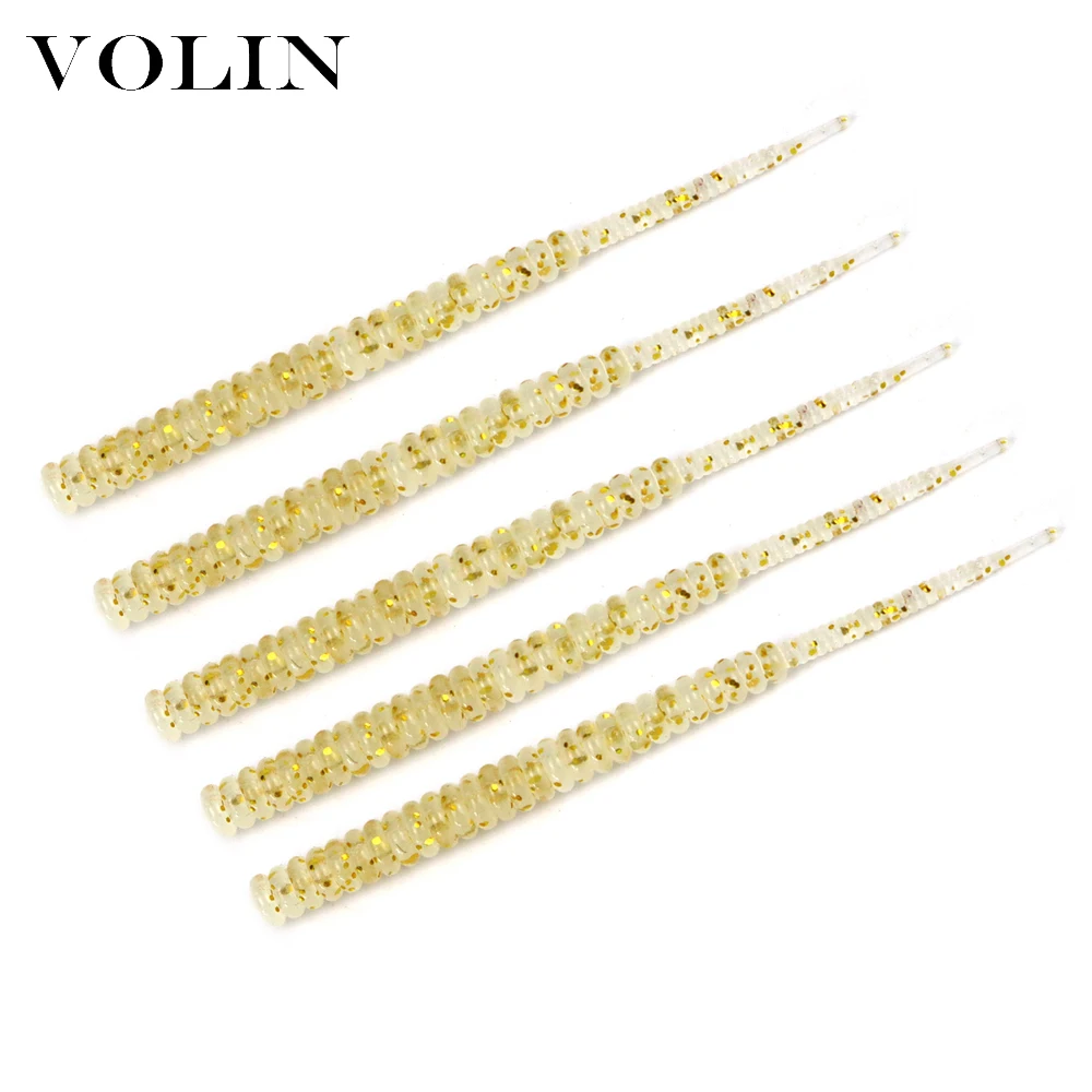 VOLIN-Cebo blando flotante TPE de 20 piezas, 65mm, 0,4g, Jig Worm Wobblers Swimbait UL, señuelo de pesca para trucha, gran oferta - imagen 3