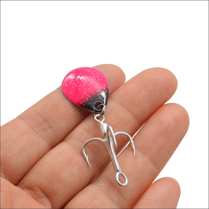 Accesorios para Señuelos de Pesca, anzuelo triple, cucharas ruidosas coloridas, gancho de lentejuelas con rotación, tamaño 4 #   6 #   8 #   Oferta de lote 5 piezas - imagen 3