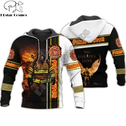 Sudadera con capucha 3D estampada unisex Brave Firefighter para pesca