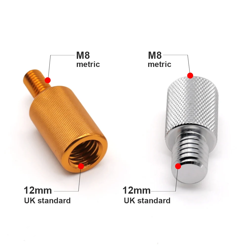 SANLIKE adaptador de cabeza de red de aterrizaje conector de junta plegable dorado 1 Uds M8 a M12 o M12 a M8 accesorios de pesca de aleación de aluminio - imagen 2