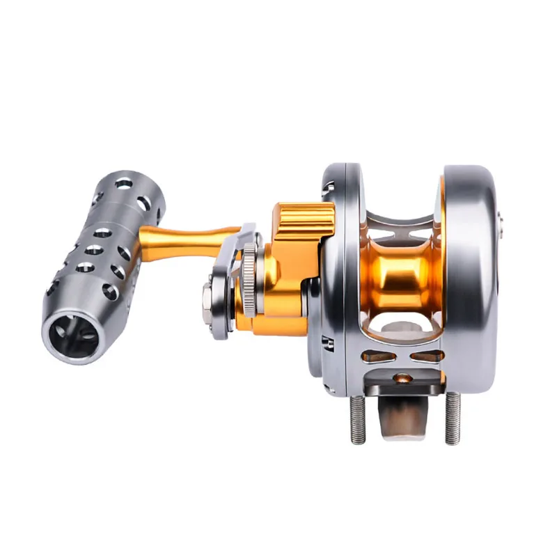 Carrete de tambor de pesca para barco de aguas profundas, rueda de arrastre de Metal, tambor fundido de Pesca de Mar, rodamiento de bolas 12, 6,0: 1, carretilla de alta velocidad - imagen 5