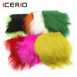 ICERIO-pelo de oveja de cabra Natural para tejer, 1 piezas, 2 piezas, Material de piel para atar moscas de pesca