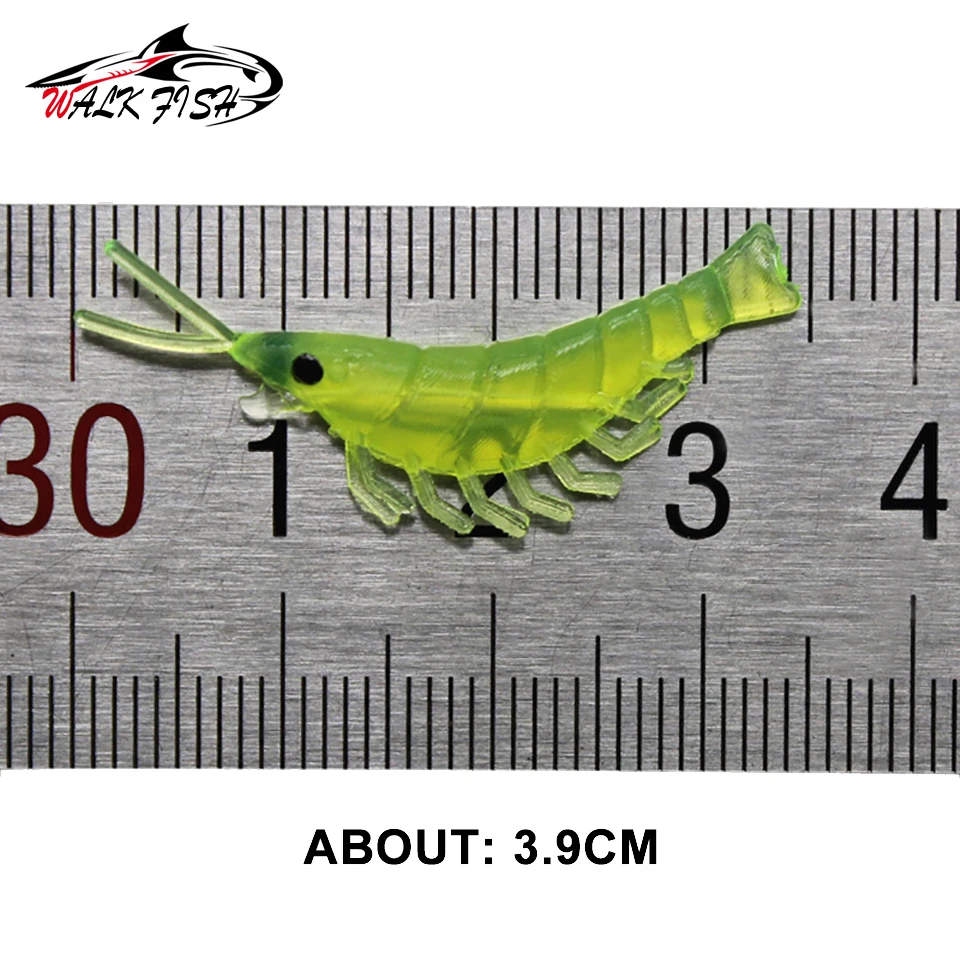 WALK FISH-Señuelos de Pesca de camarón de silicona suave, cebos de pesca de camarón de 3,9 cm, 0,4g, 50 Uds - imagen 3