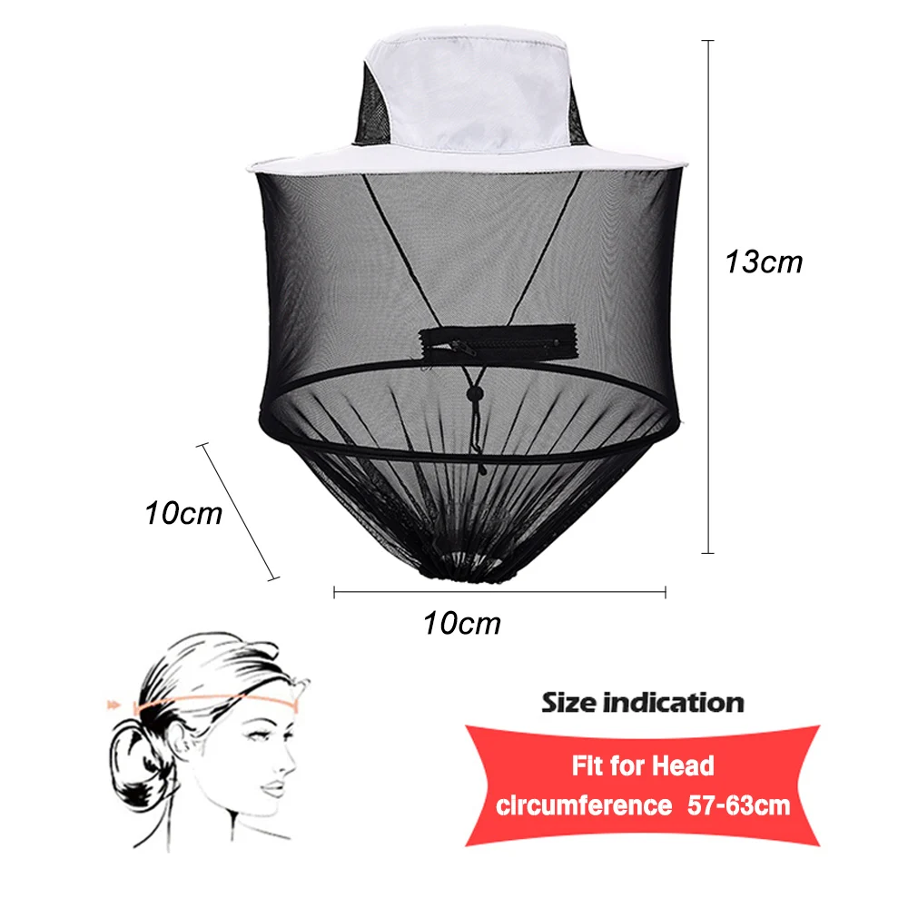 Sombrero de pesca antimosquitos de camuflaje con cubierta de cabeza de malla de red, sombrero de pescador, apicultura, máscara de Camping, gorras de protección facial X48A - imagen 2