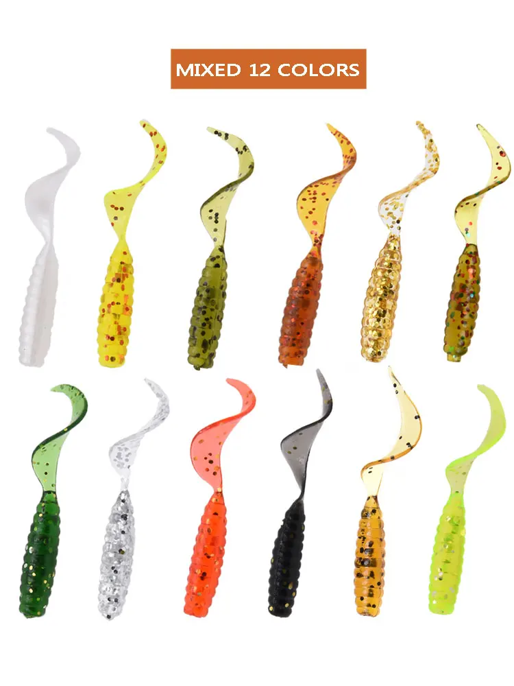 JYJ 4cm 100 Uds plástico suave artificial isca pesca cola proteína larva señuelo pesca gusano moggot grub señuelo cebos 4cm - imagen 5