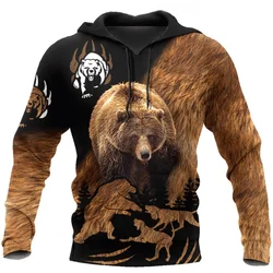 Sudaderas con capucha con estampado 3D de camuflaje de caza de oso para hombre/mujer, Sudadera con capucha de moda Harajuku, Sudadera informal de otoño, sudadera para hombre DLL58