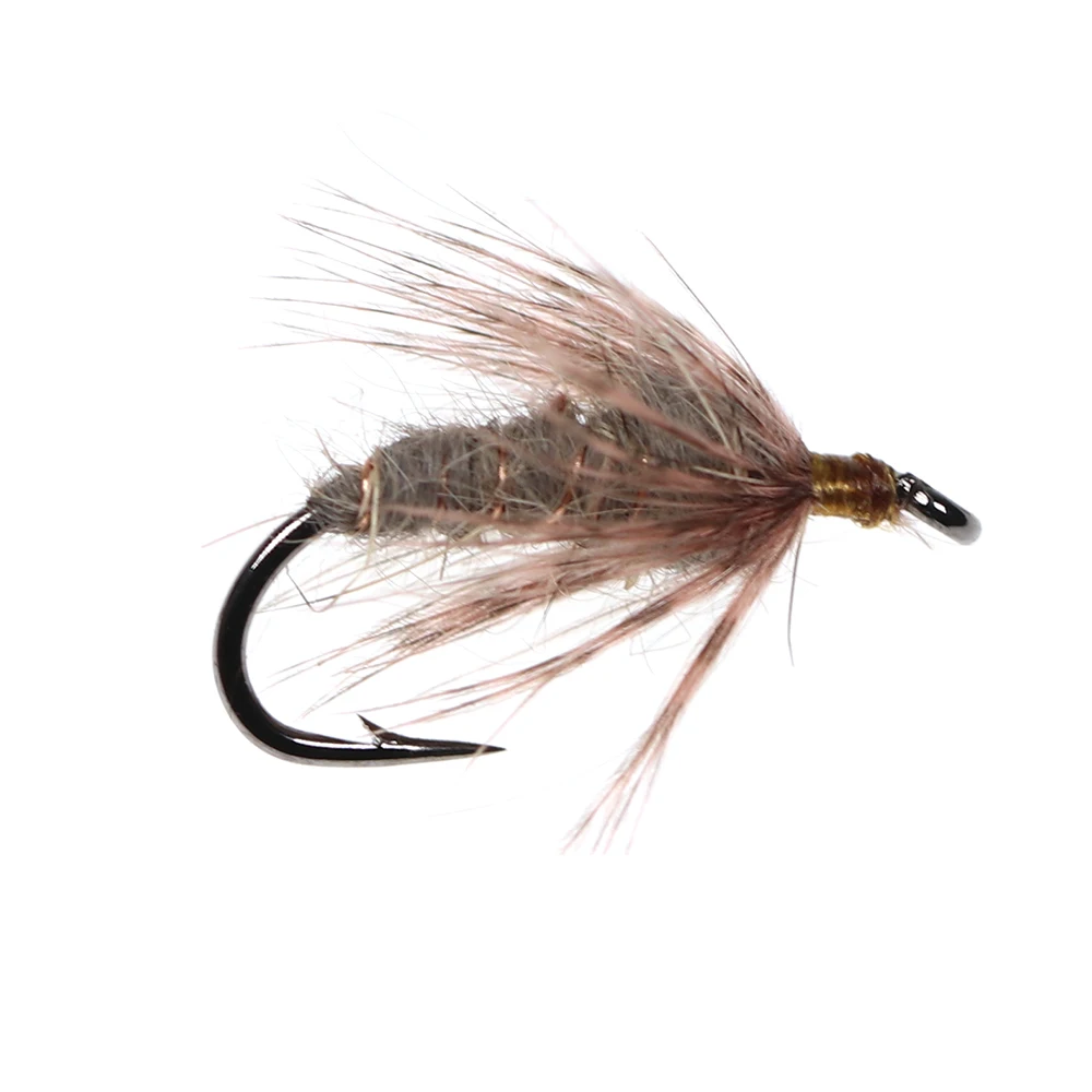 ICERIO-señuelo de pesca para moscas húmedas, cebo de pesca suave, ninfas, oreja de liebre, trucha, #14, 6 unidades