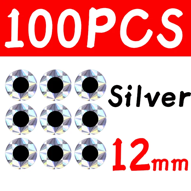 100pcs 12mm Silver