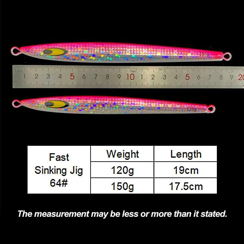 OBSESSION J64 señuelo de pesca de hundimiento rápido Jigging 120g 150g Artificial brillante láser Metal Jigbait agua salada brillo pesca Jig señuelo - imagen 2