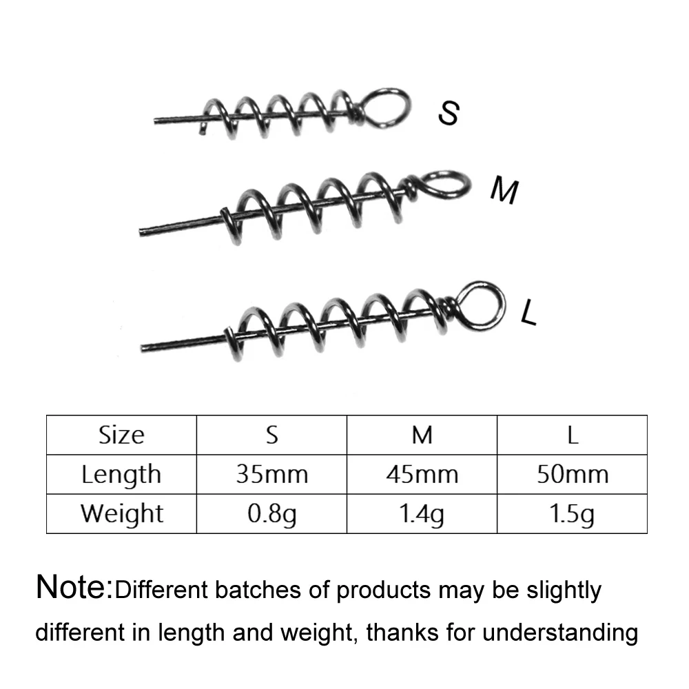 Wifreo-señuelo de pesca suave de 30 piezas, Conector de bloqueo de gancho de gusano, Pin de centrado, accesorios de resorte para pesca de lubina - imagen 2