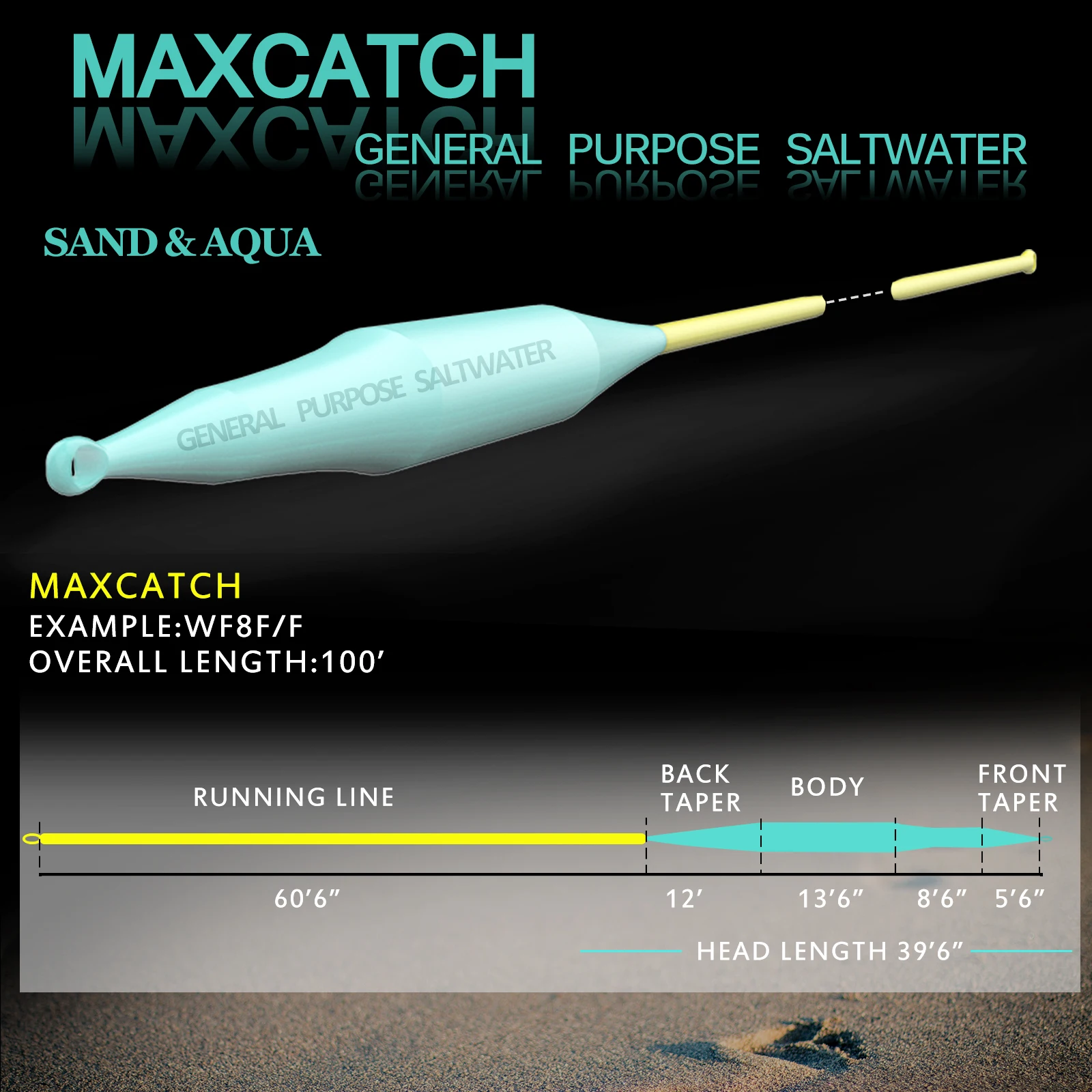 Línea de pesca con mosca de uso general Maximumcatch, línea de mosca de agua salada, peso flotante hacia adelante, 9 WT, 10WT, bucles soldados - imagen 3