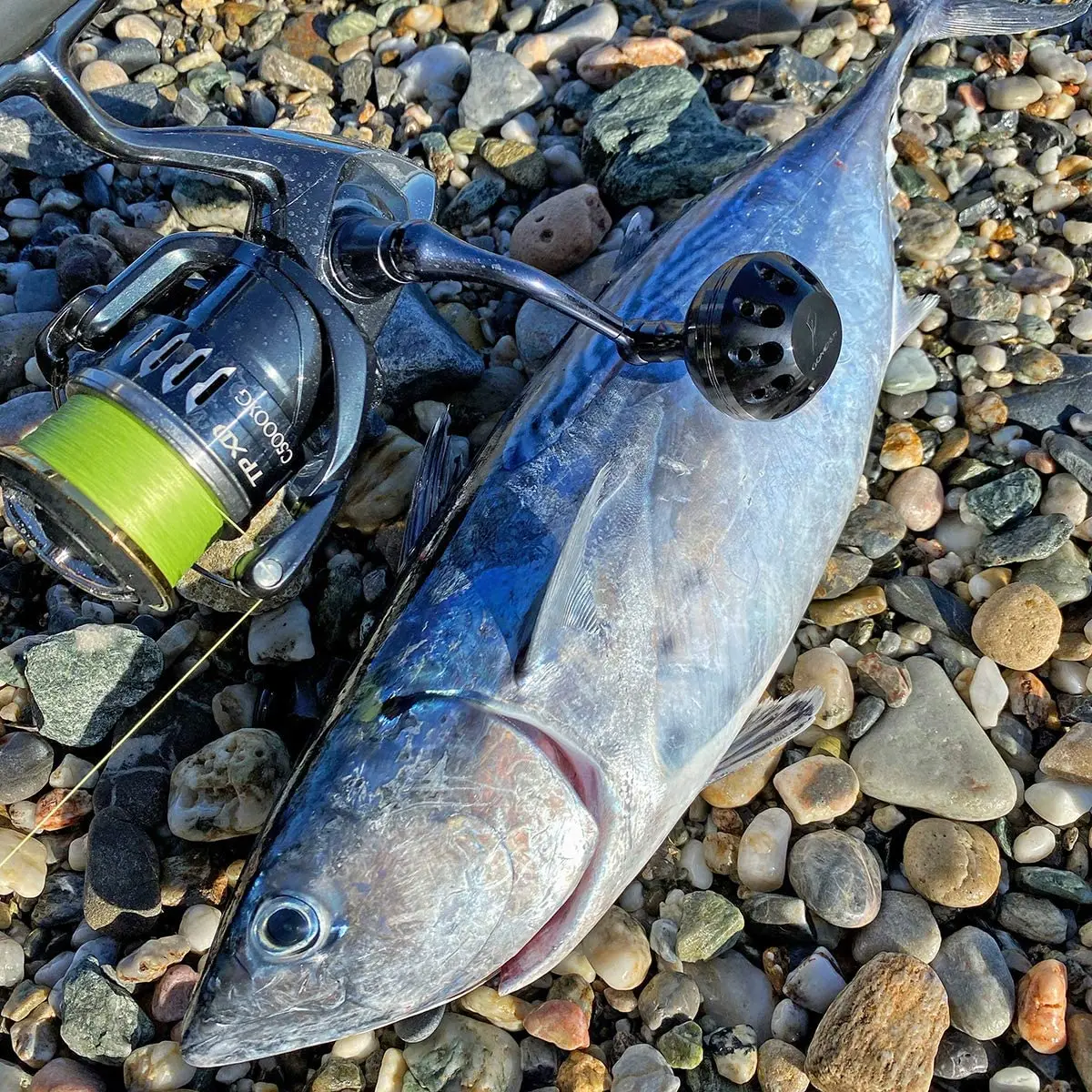 Perilla de alimentación de aluminio GOMEXUS de 35mm y 38mm, Compatible con mango de carrete giratorio Shimano A Daiwa S, montaje directo - imagen 5