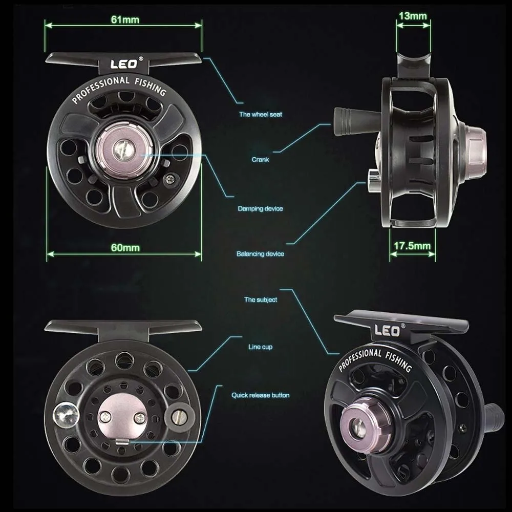 Carretes de pesca con mosca, accesorio intercambiables, izquierda y derecha, rodamiento de bolas 3BB, 1:1, Metal completo, para Rafting, rueda de hielo, agua salada - imagen 5