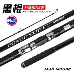MADMOUSE 2021 nuevo modelo Japón calidad completa Fuji Surf Rod 4,20 M 46 T alto contenido de carbono 3 secciones 100-250g varillas de fundición de Surf
