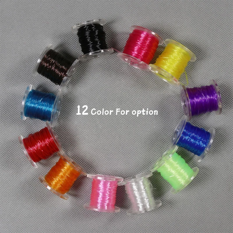 Wifreo-Línea de atado de moscas para el cuerpo, Material elástico transparente, larvas redondas de encaje, ninfa, Color verde, rojo y marrón - imagen 4