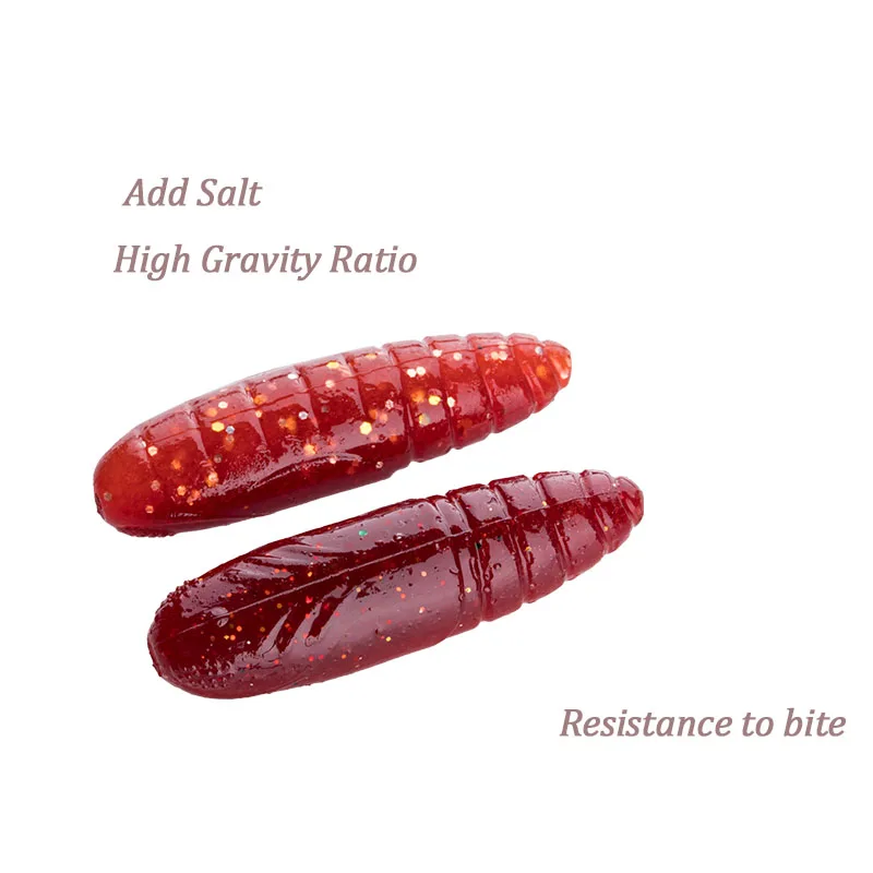 Señuelo de gusano para pesca, anzuelos de pesca de francotirador de agua, 5g, 50mm, añadir sal, cebos de silicona suave, productos de gusano para pesca - imagen 5
