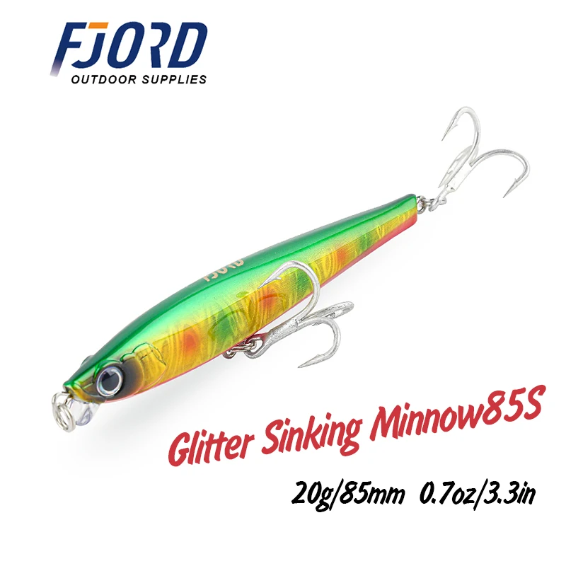 FJORD-señuelo Artificial para pesca subacuática, cebo Artificial de lubina para agua salada, para mar Tucuna, 85mm, 20g