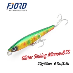 FJORD-señuelo Artificial para pesca subacuática, cebo Artificial de lubina para agua salada, para mar Tucuna, 85mm, 20g