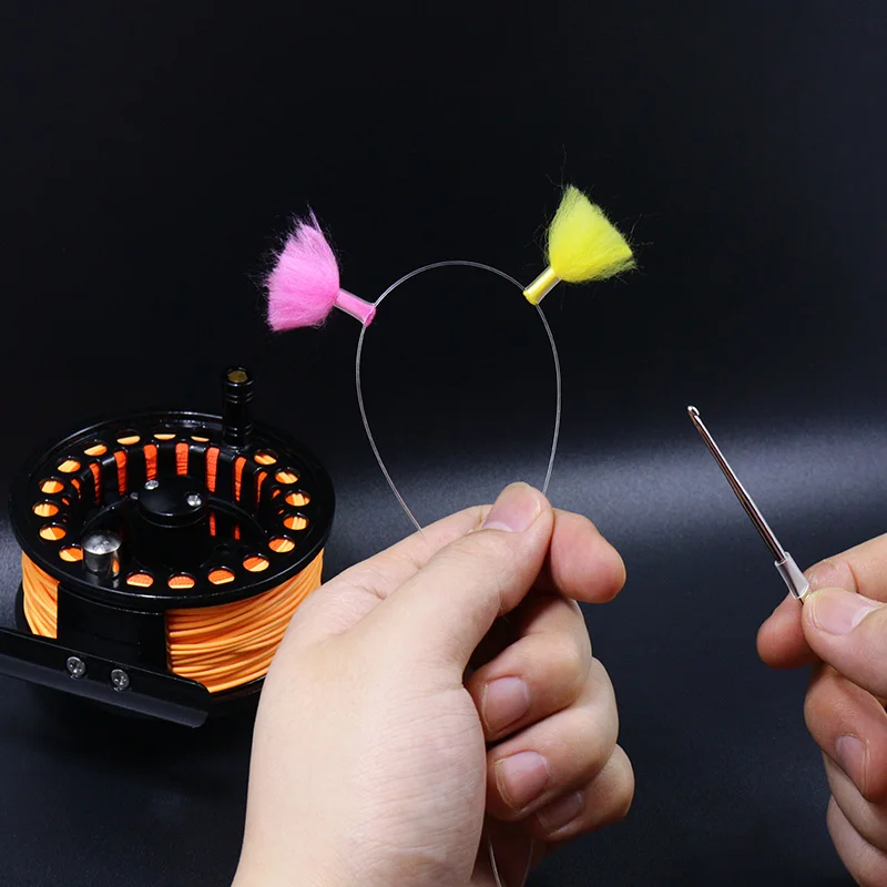 RoyalSissi-kit de herramientas de indicador de pesca con mosca, herramienta con indicador de lana con tubería y enhebrador, accesorios de pesca con mosca, nuevo - imagen 5