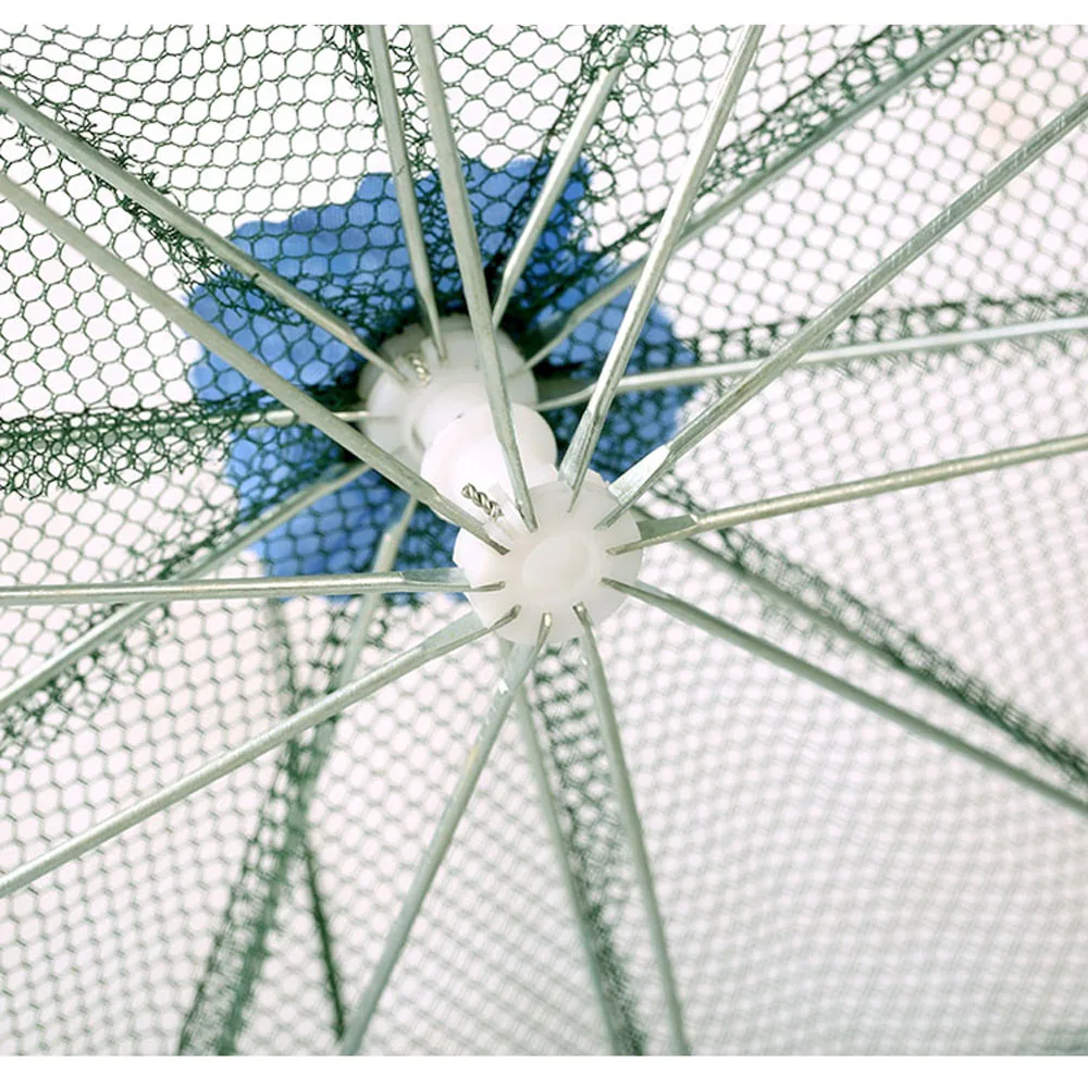 Red de pesca automática reforzada con 4/6/8/10/16/24/28 agujeros, jaula para camarones, trampa plegable de nailon para peces y cangrejos, red fundida plegable - imagen 4