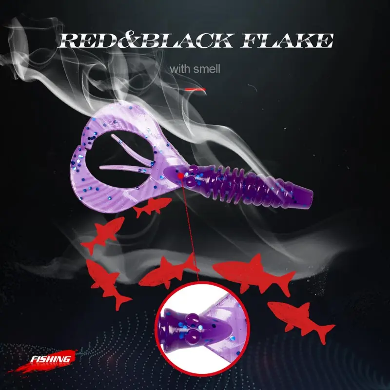 Hunthouse ira cola Craw atraer 5PCS/bolsa de PVC 83mm 3,9g pike atraer bajo para la pesca de señuelos suaves nadar falso cebo de silicona pesc lw238 - imagen 4