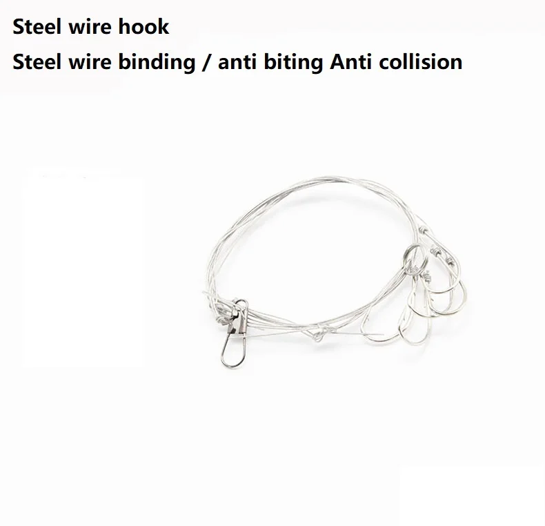 Gancho de alambre de acero para pesca, guía de alambre de acero giratorio con sedal, 5 pequeños anzuelos afilados, accesorios de aparejos de pesca, 2 unids/lote - imagen 5