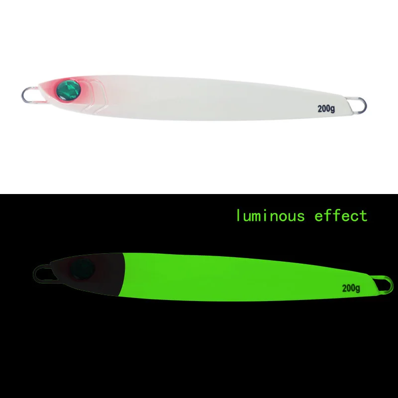 Señuelo luminoso Teppan de sacudida lenta, cebo de pesca en barco de aguas profundas, Grouper rojo, todas las aguas, ojos 3D, cebo biónico falso XA679G, 200G - imagen 5