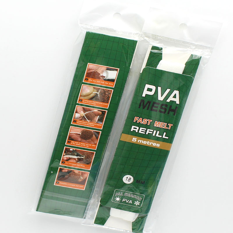 Detalle de la malla PVA soluble mostrando su estructura y textura