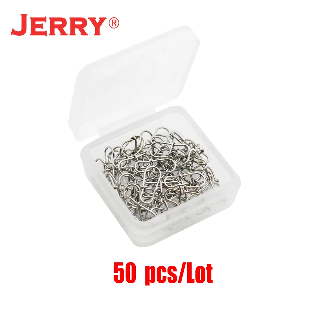 Conector de gancho de pesca de acero inoxidable Jerry, enganchado de seguridad, barril giratorio, anillos sólidos, gancho de Clip rápido, productos de bloqueo, 4,5/8,7g - imagen 4