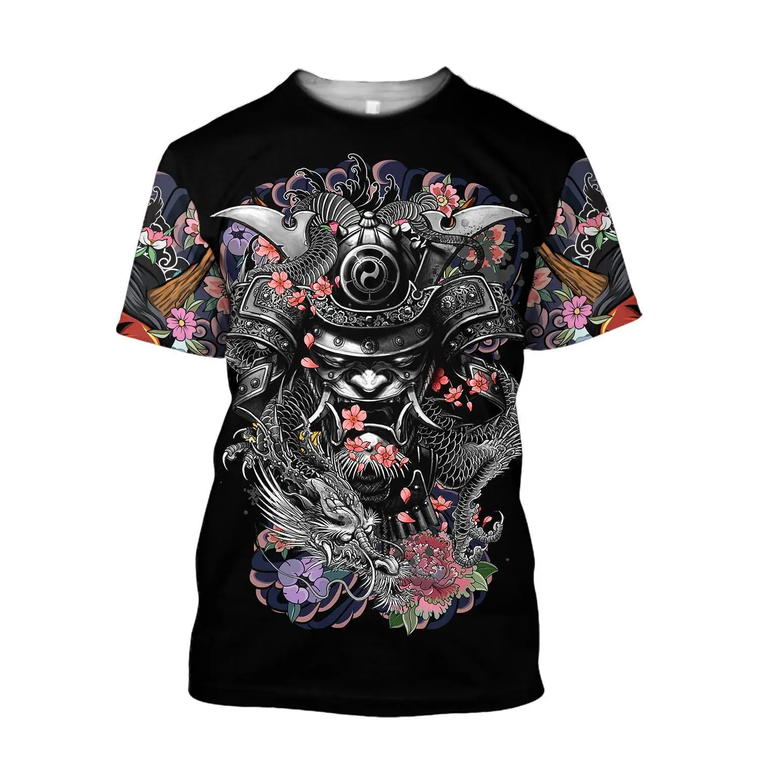 Camiseta PLstar Cosmos Samurai Tattoo con estampado 3D para hombre, camiseta de manga corta Unisex a la moda de verano, camisetas informales TX245 - imagen 4