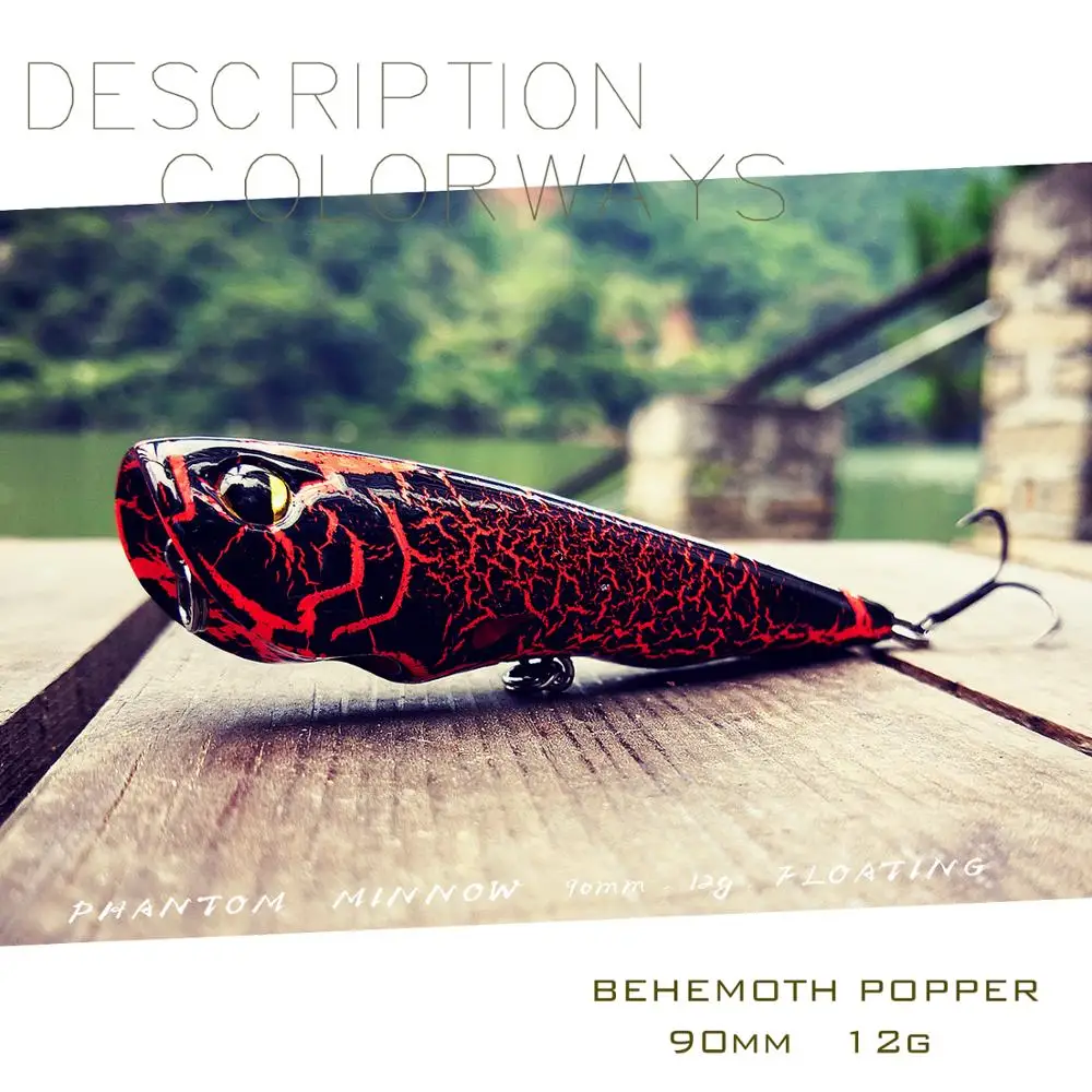 Castfanatic JS90 12g Topwater Popper señuelo superficie flotante cebo duro Wobblers Crankbait para Pesca de trucha accesorios Pesca - imagen 3