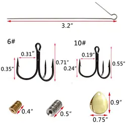Kit de accesorios cuchara de pesca: hoja giratoria, cebo y alicates