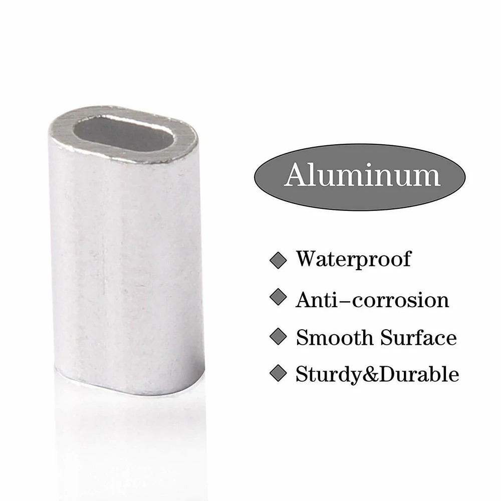 Shaddock-Tubo de pesca de aluminio ovalado, manguitos de engarce, conector, accesorios de línea de pesca, blanco, 600 unids/caja - imagen 4